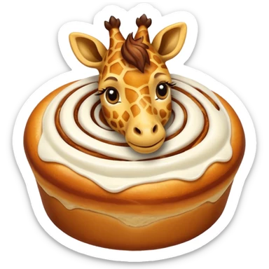 Cinnamon roll giraffe sticker