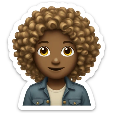 hippie light-brown curly  sticker