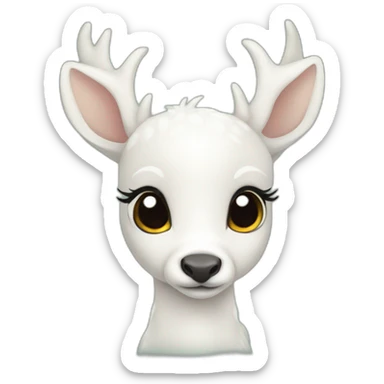 Baby white deer sticker