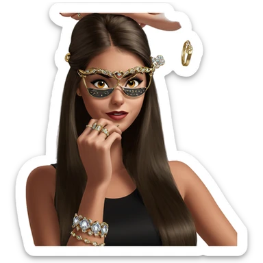elegant girl with jewelry sticker