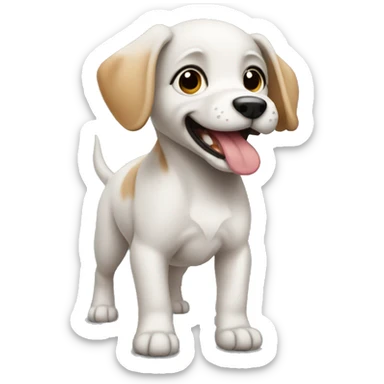 Puppy running an experiment sticker