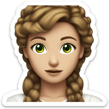 Caucasian Woman named with brown hair green eyes named Ashley who is in the X-Men sticker