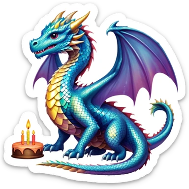 Game of thrones dragon birthday sticker
