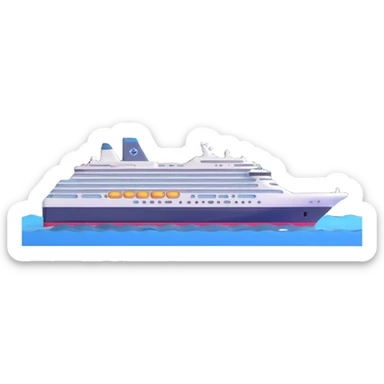 A modern cruise ship sailing on the ocean sticker