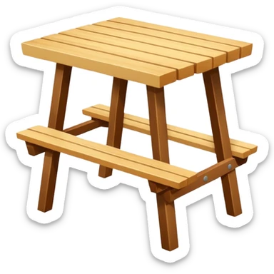 mesa alta color madera natural con bancas altas de color madera natural sticker