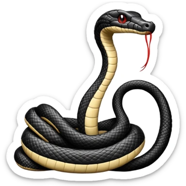 uma lamparina tradicional branca com uma cobra  preta em volta da lamparina  sticker