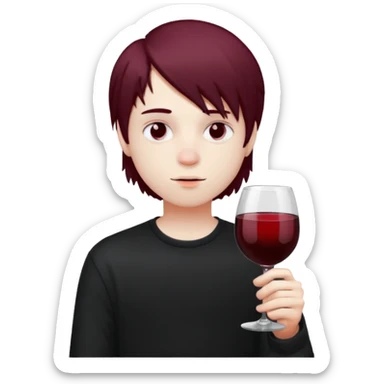 Bebendo vinho emo adolescente masculino sticker