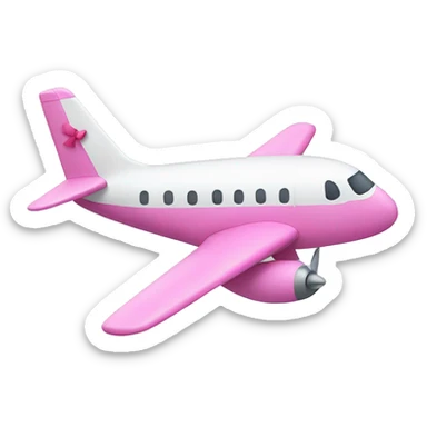 airplane with pink bow on top  sticker
