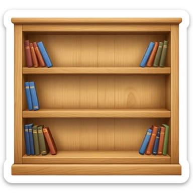 a single-tier bookshelf without books sticker