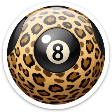 Leopard print 8 ball sticker