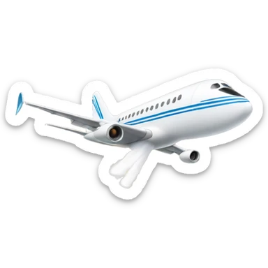 a jet plane with vapour trail behind it sticker