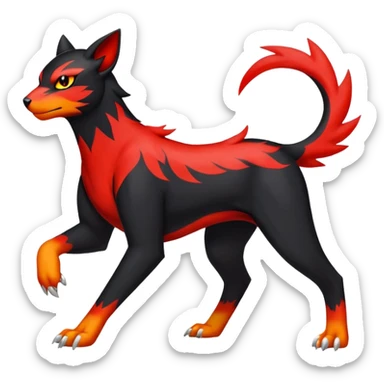 Litten-Houndour-Fakémon-hybrid-creature (full body)  sticker