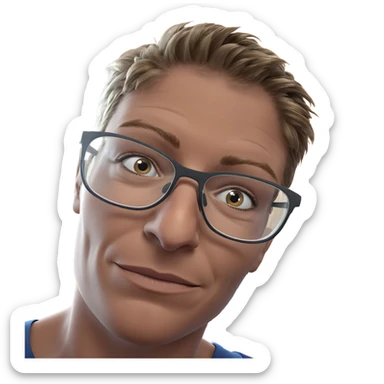 boy with glasses and milk sticker