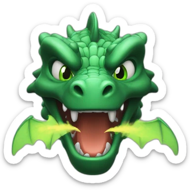 disney-dark-dragon-with-green-eyes-breathing-fire sticker