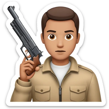 Homme qui tien une arme sticker