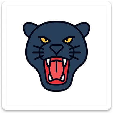 black panther roaring sticker