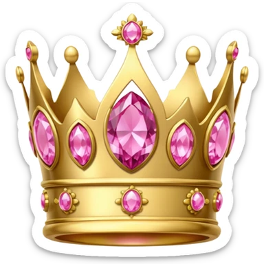 lower crown golden with pink gems sticker