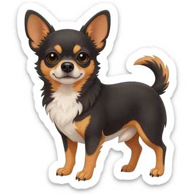 Chihuahua marron noir et blanc au ventre sticker