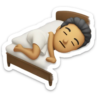Tired person who would rather sleep than get out of bed sticker