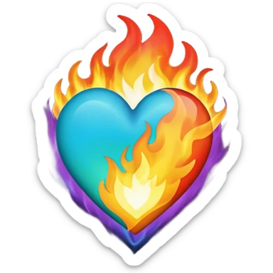 Make flaming hearts in all colours sticker