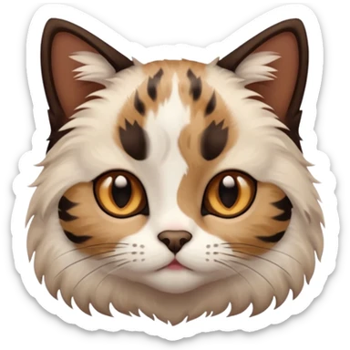 Color point cat brown and black sticker