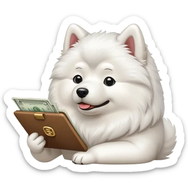Samoyed doing taxes  sticker