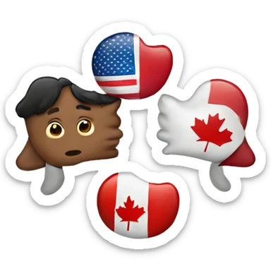 USA and canada kssing sticker