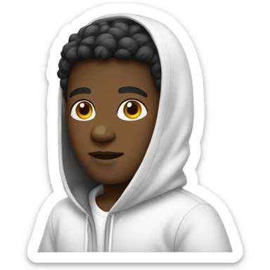  A black boy wearing white hoodie sticker