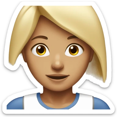 blonde girl with brown eyes working out  sticker