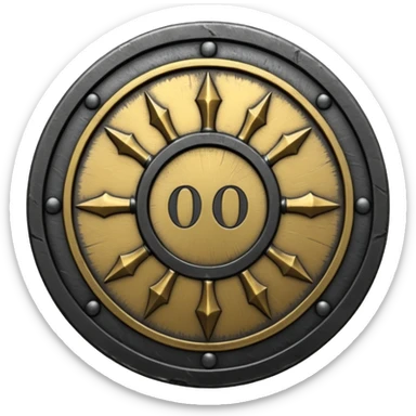 Minimal emoji, gothic metal coin made of black steel, engraved number FORTUNA at the center, ancient industrial aesthetic, worn metal texture, no glow, no neon, flat emoji design, centered, transparent background sticker