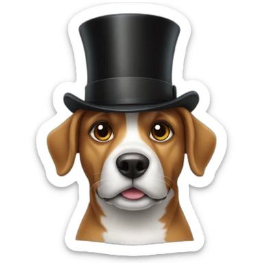 dog in top hat sticker