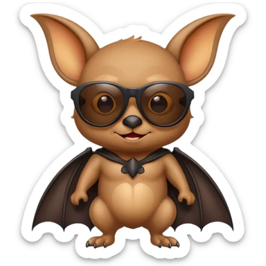 cute bat with sunglasses, full body sticker