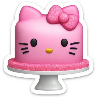 Hello kitty cake with pink sprinkles sticker