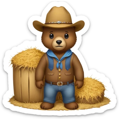 bear with cowboy hay sticker