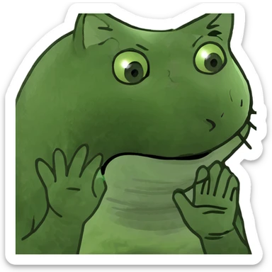 Cute cat shy and putting her hands on her face sticker