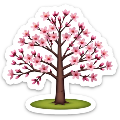 Sakura tree and sun sticker