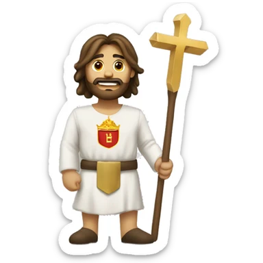 Cristo y un escudo con el número 63 sticker