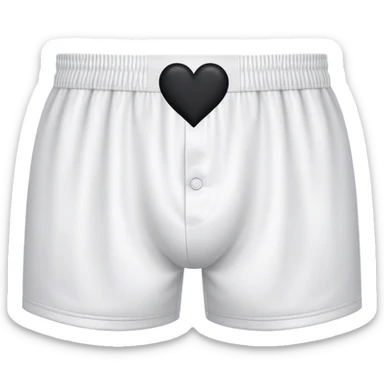 Black heart patterned white pair of boxers sticker