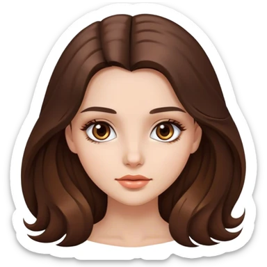 so gorgeous girl but she has got long brunette hair and she has dark hazel eyes she has got bunnies beauty she is so good sticker