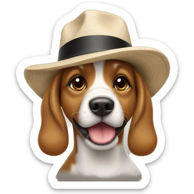 Dog in a hat sticker