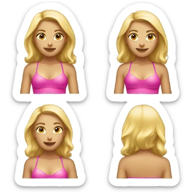 Blonde girl with pink bikini  sticker