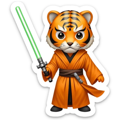 Star Wars tiger face with lightsaber and Jedi robe for Twitch emote sticker