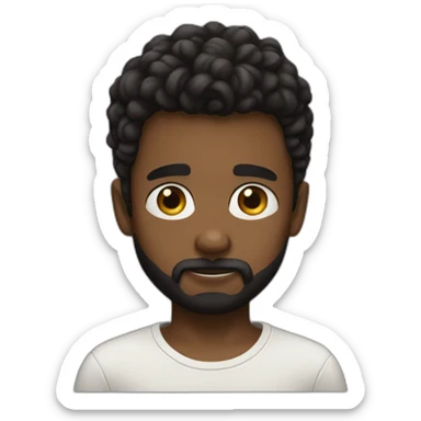 Boy black Hari and one eye ball move right little small beard only  sticker