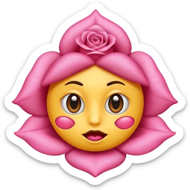 Je voudrais un emoji, yeux légèrement plissés, bouche qui fait une bise serrée avec des petits plis autour des lèvres sticker