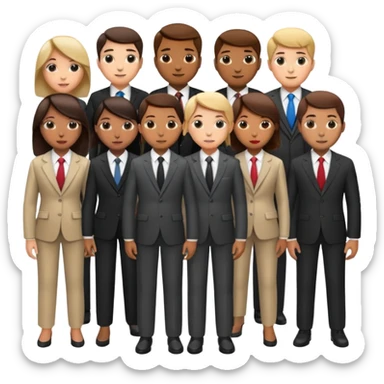 lots of people in suits on the cover of the textbook sticker