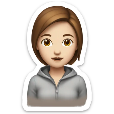 Girle with white skin and brown hair  sticker