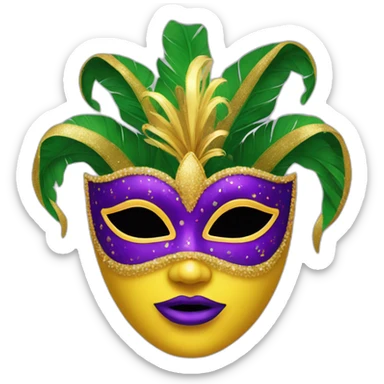 mardi gras girl mask sticker