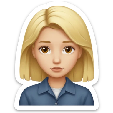 blonde girl with greasy hair sticker