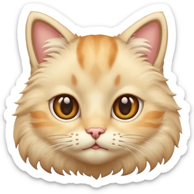 Cream cat face sticker