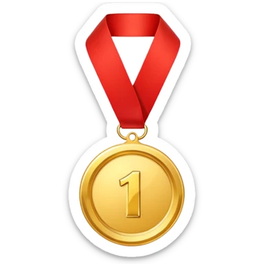 first place medal that is hung around the neck sticker